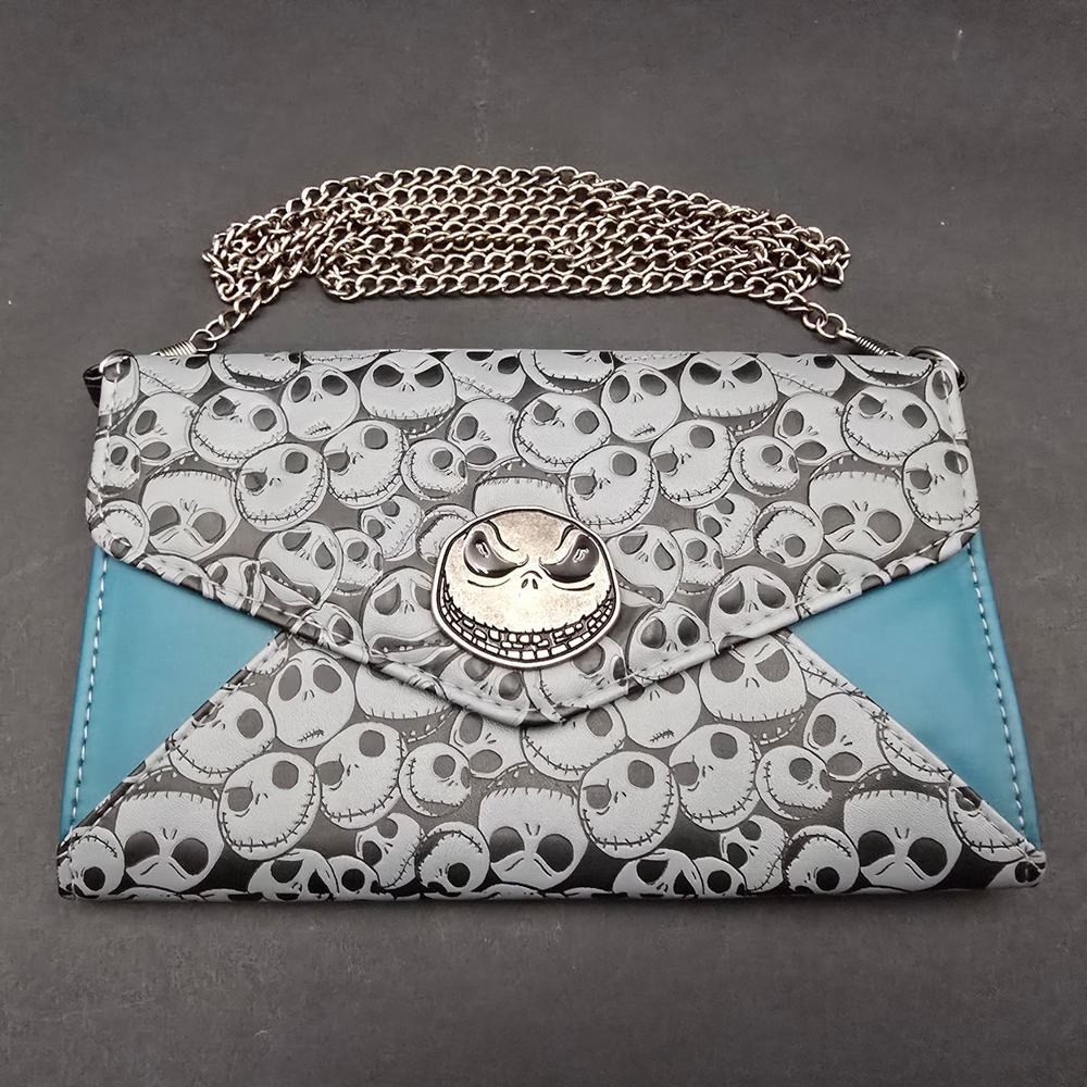 Nightmare Before Christmas Jack Skellington Envelope Clutch Crossbody Bag Teal